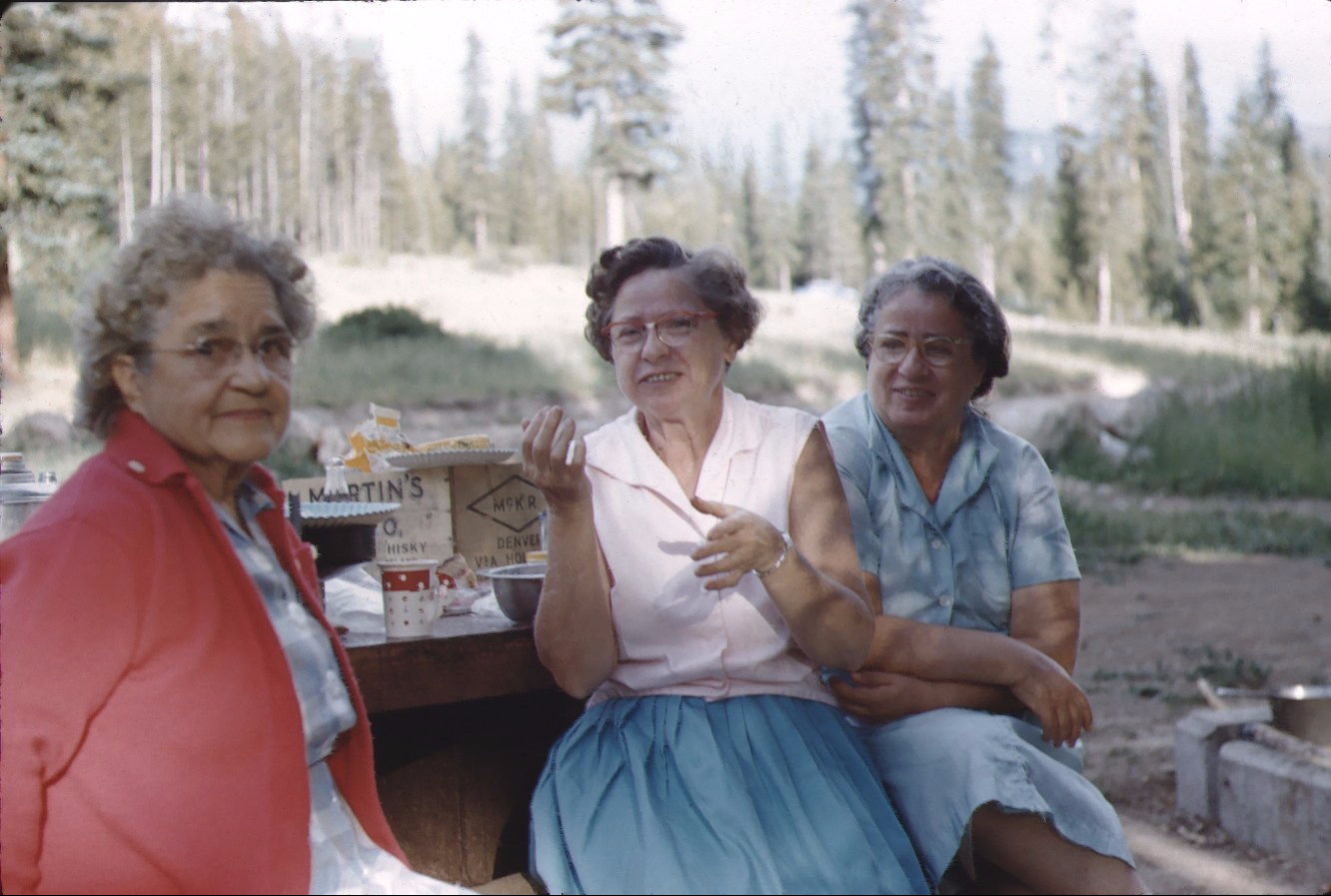 Color photo of Petee Lapin with her two younger sisters.